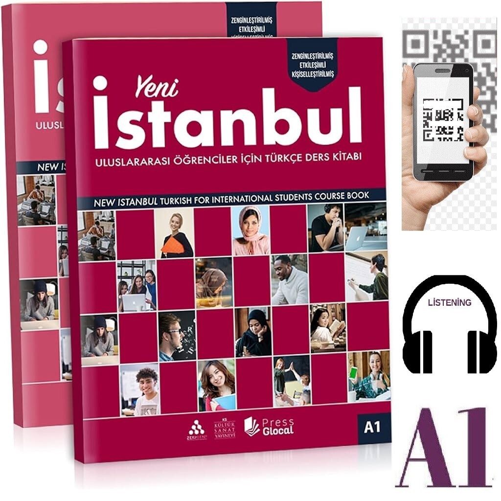 New istanbul Turkish Book For Beginner Foreigners A1 Level with Online QR Code