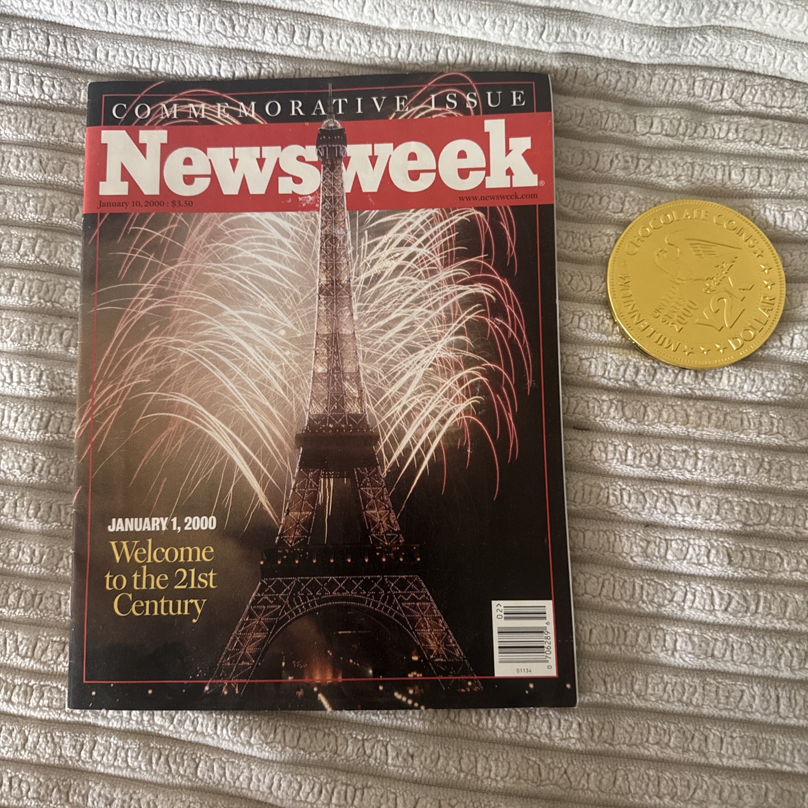 Newsweek Commemorative Y2K 1/1/2000 Issue And Chocolate Y2K Gold Coin
