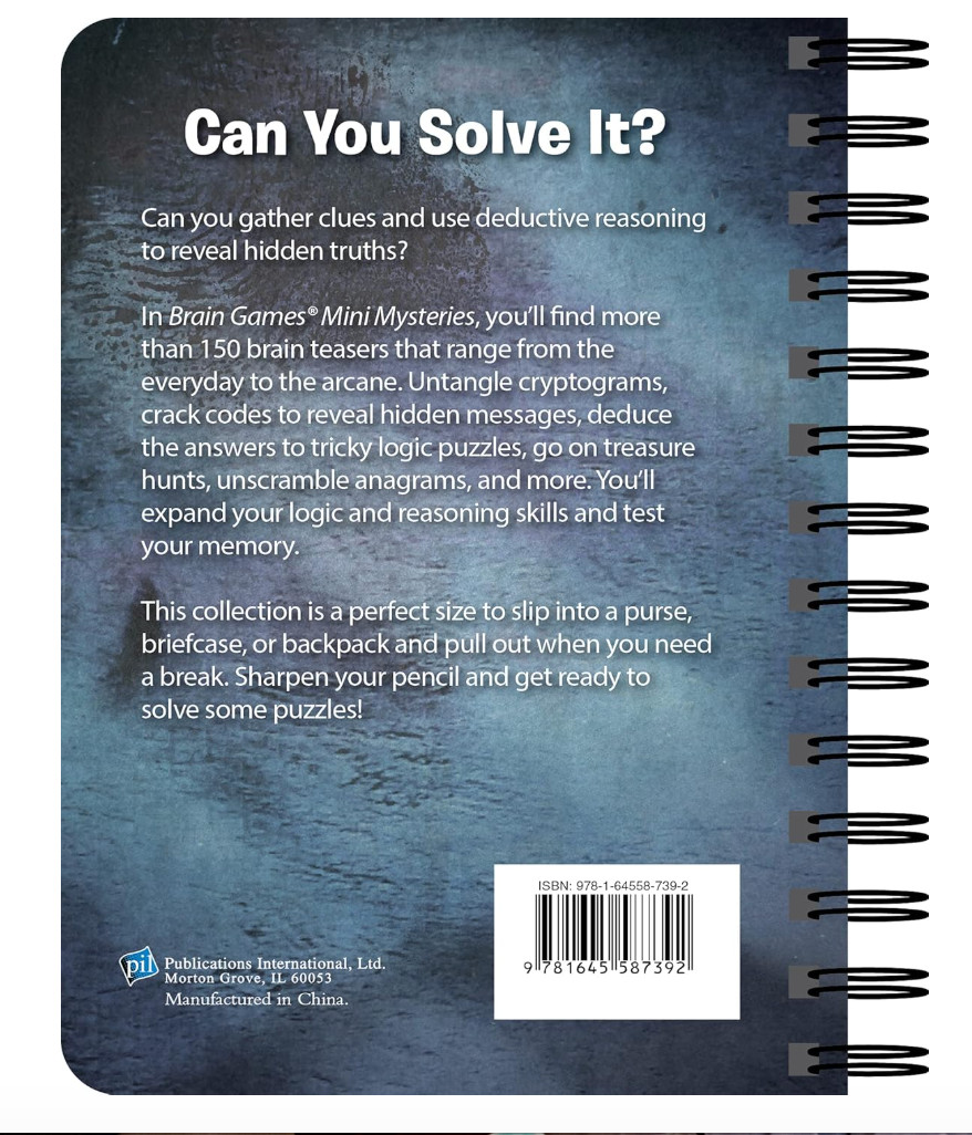 NEW Brain Games – To Go – Mini Mysteries: Solve the Puzzles and Be the Detective