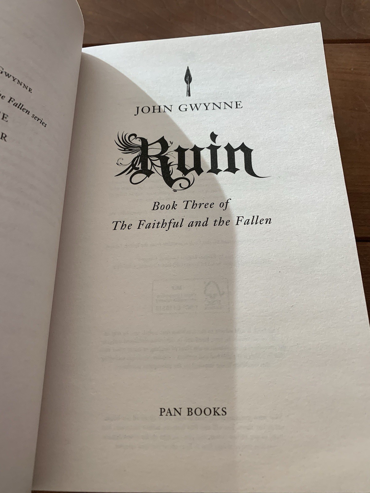 Ruin by John Gwynne (2020, Trade Paperback) Epic Fantasy Series