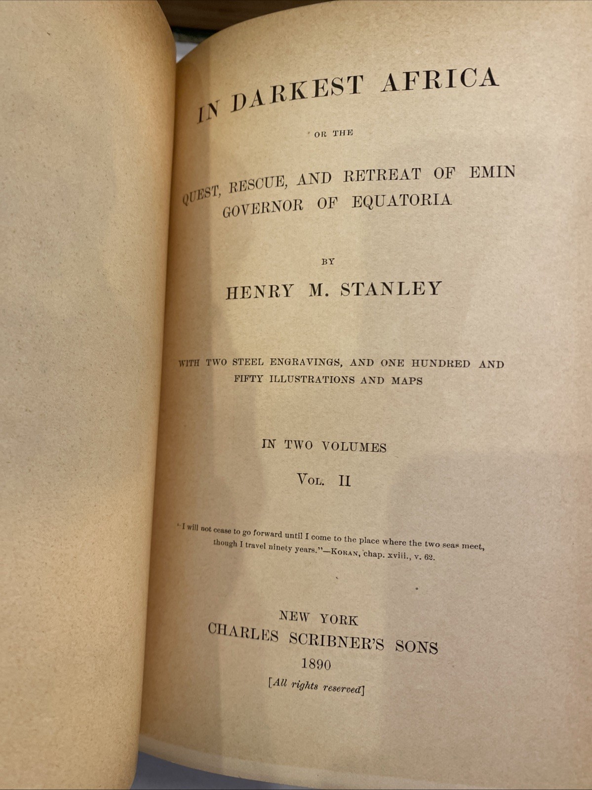 In Darkest Africa Henry M. Stanley 1890 SIGNED 3 Maps Magnus Tait 1st Edition
