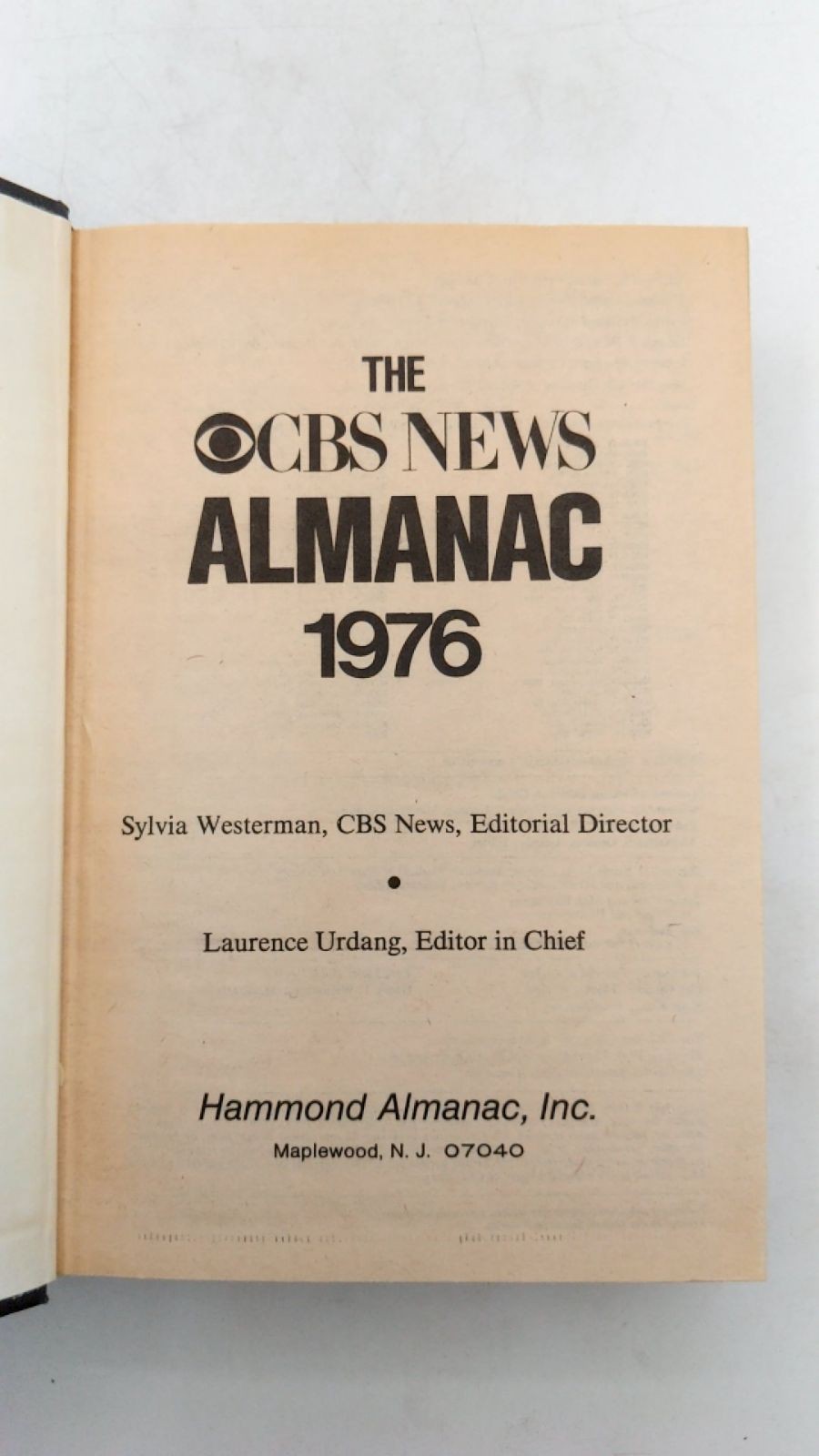 THE CBS News Almanac 1976 Sylvia Westerman, Laurence Urdang Hardcover 1976