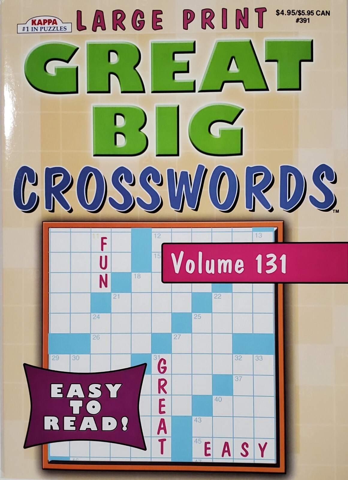 Kappa Large Print Crosswords Puzzle Books, Largest Selection of Volumes. U-PICK!