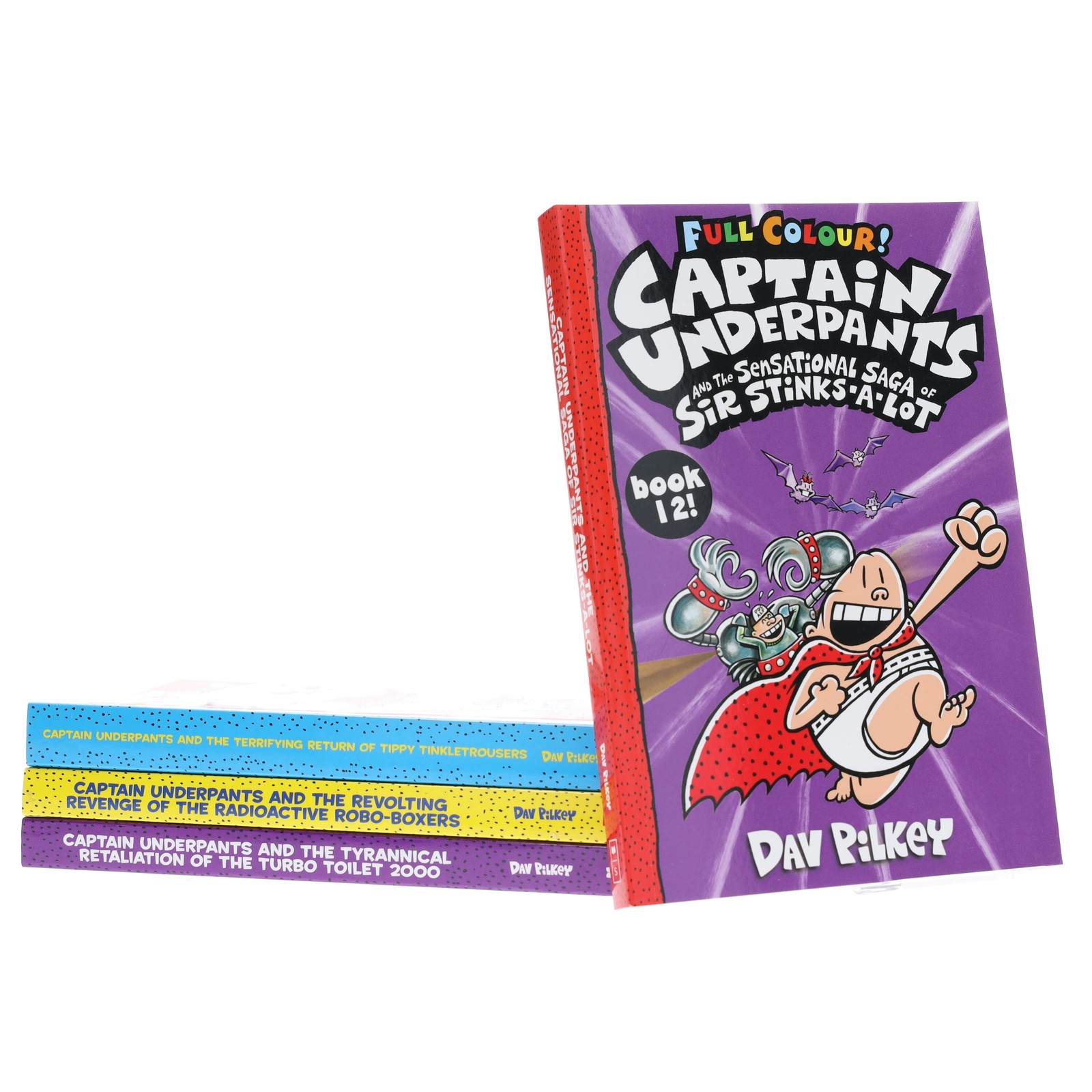 Captain Underpants Full Colour Series Book 9-12 by Dav Pilkey 4 Books- Ages 7-11
