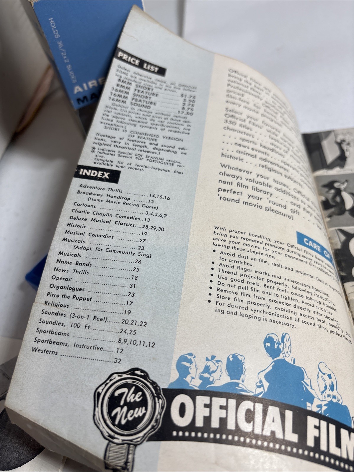 Vtg Price guide for 8-16mm reel-to-reel movies, Shows, Sports and cartoons 1950