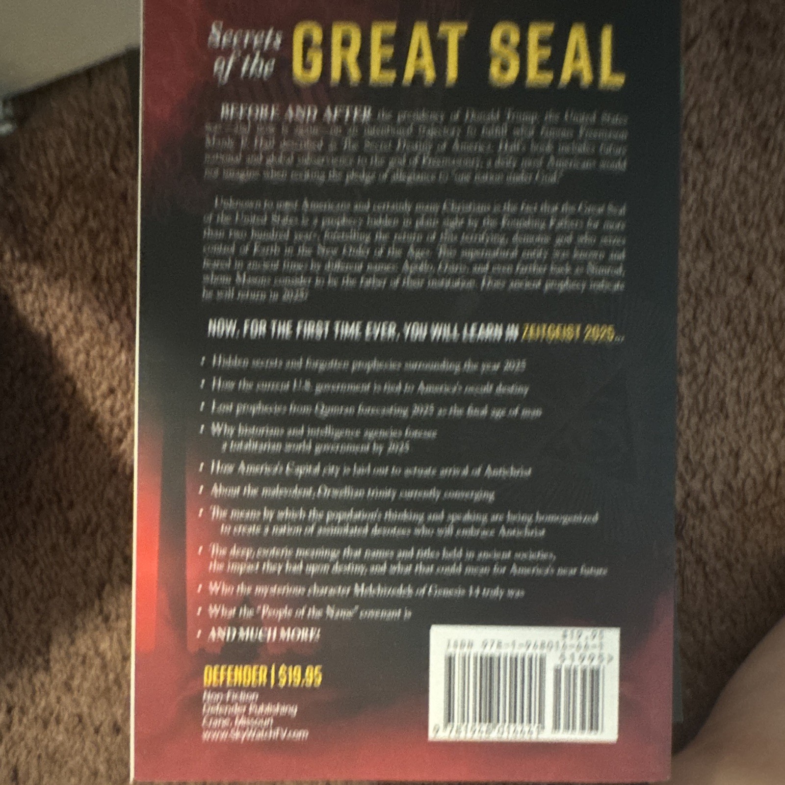 Thomas R. Horn Zeitgeist 2025 Paperback Defender Publishing Religion Prophecy