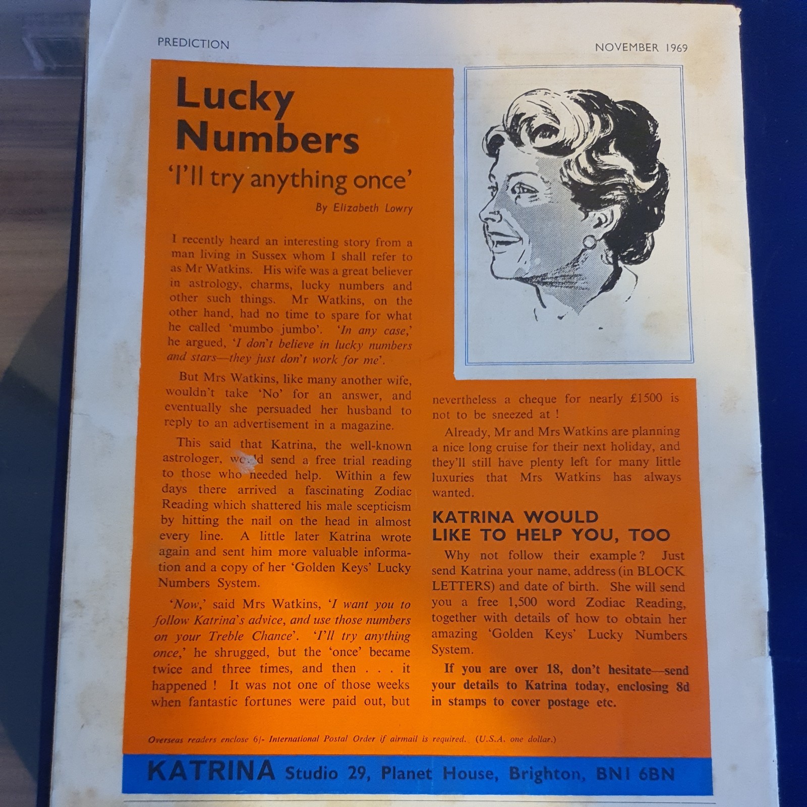 ‘Prediction’ Magazine Publication, November 1969 Volume 35 Number 11, 58 Pages