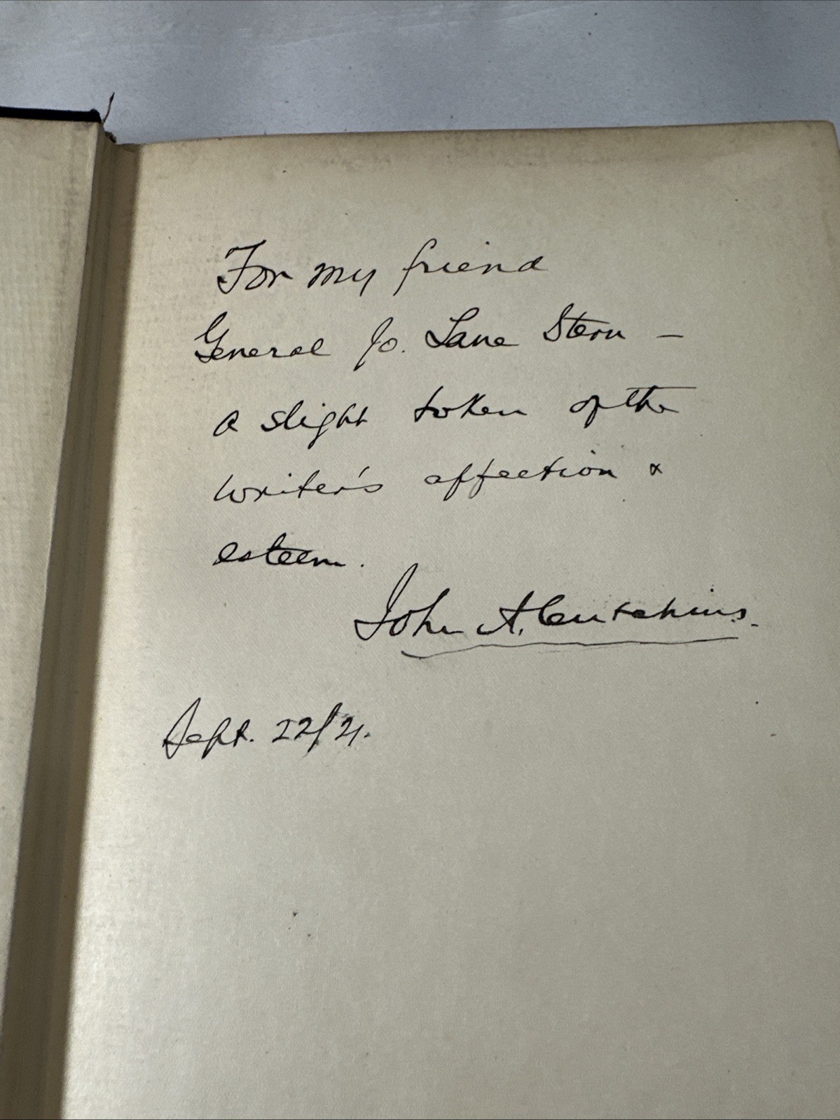 History Twenty Ninth Division by Cutchins SIGNED Provenance Gen. Jo Lane Stern