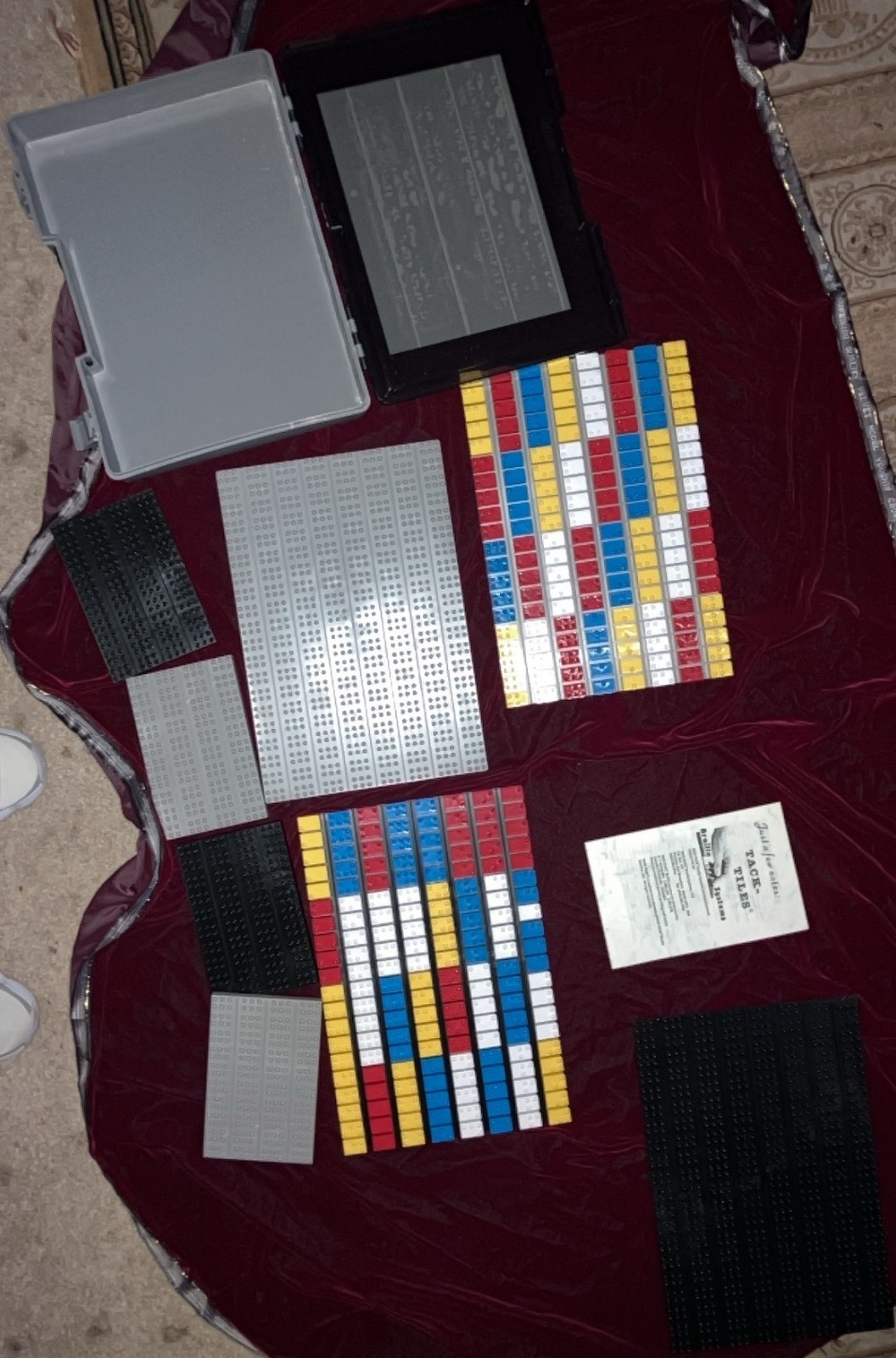 Tack-Tiles Braille System Set with case Blind Education Reading