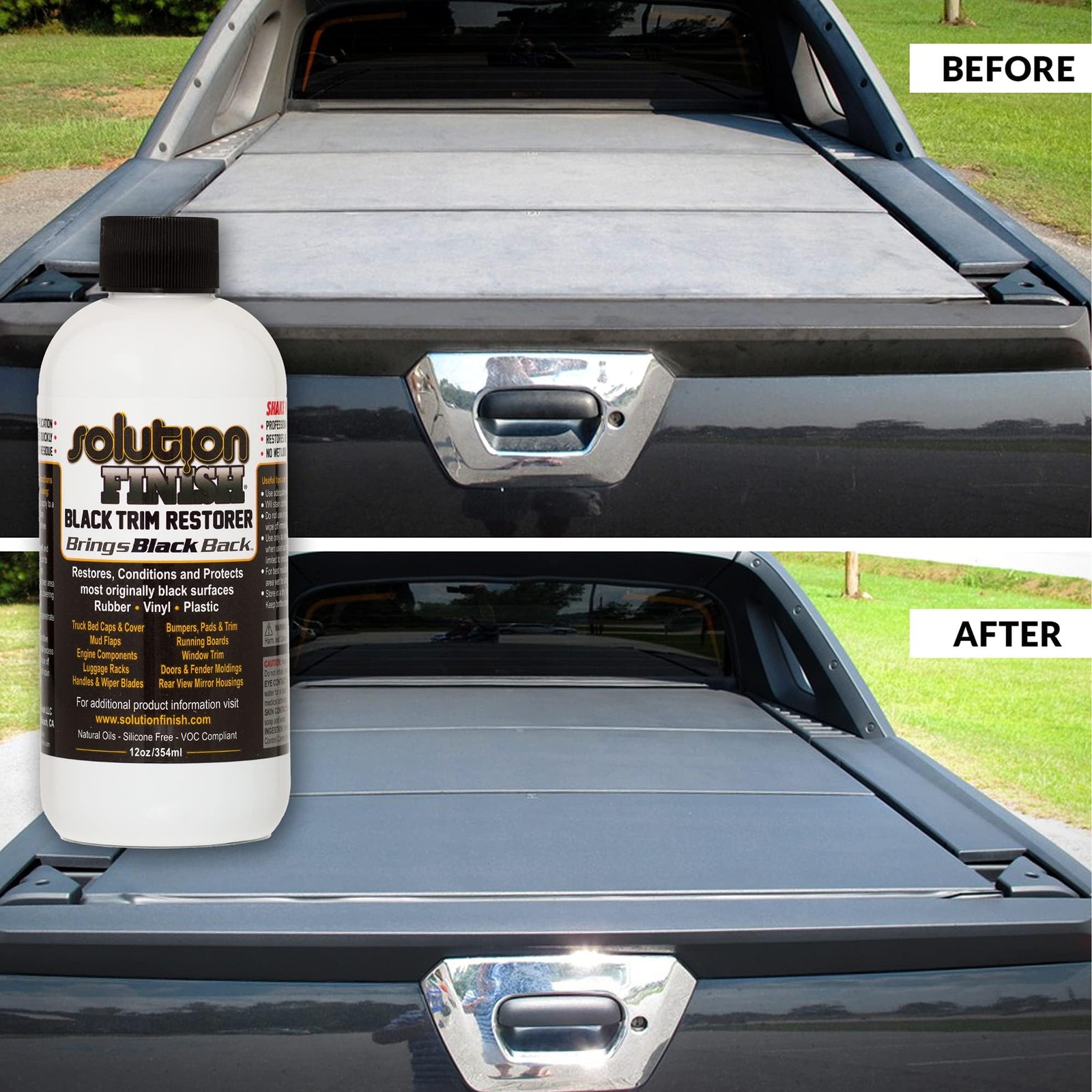 Trim Restorer Black 12 oz Instantly Revives Color Car and Truck Detailing
