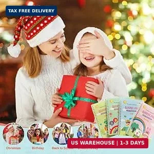 4 in 1 Reusable Grooved Writing Practice Books, Magic Ink Auto-Erase Handwriting
