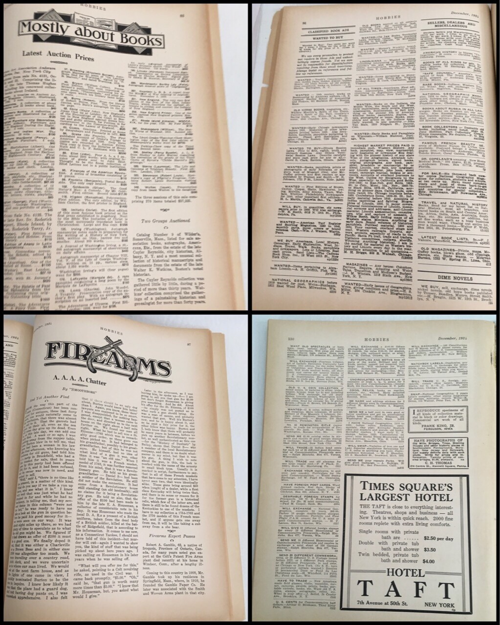 HOBBIES Magazine For Collectors – December 1934 Edition – 130 Pgs