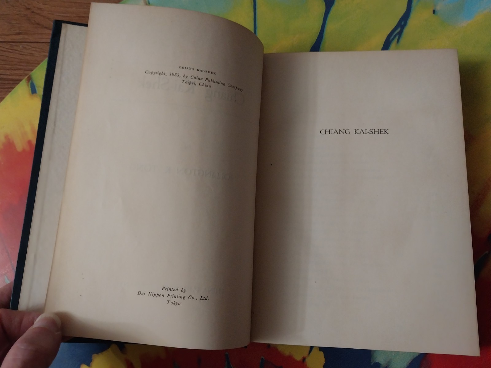CHIANG KAI-SHEK 1953 Hollington Tong CHINA Republic ROC Taiwan history