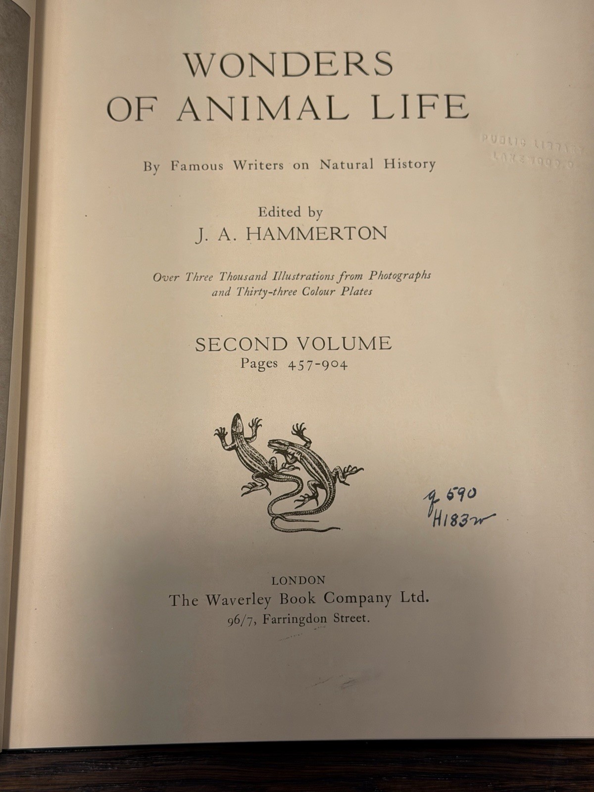 Wonders of Animal Life Volumes 1-4 J A Hammerton HC Waverley Natural History