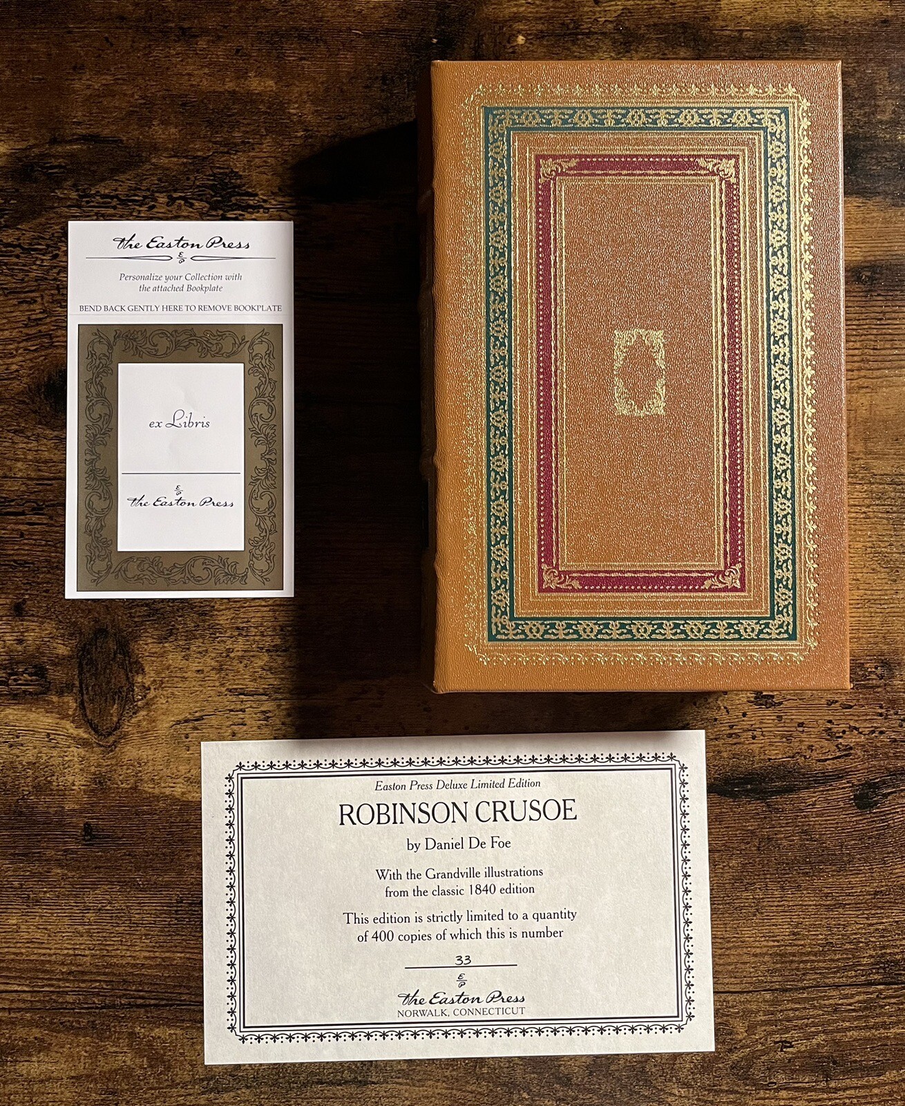 Robinson Crusoe by Daniel Defoe Easton Press Deluxe Edition Leather Like New!