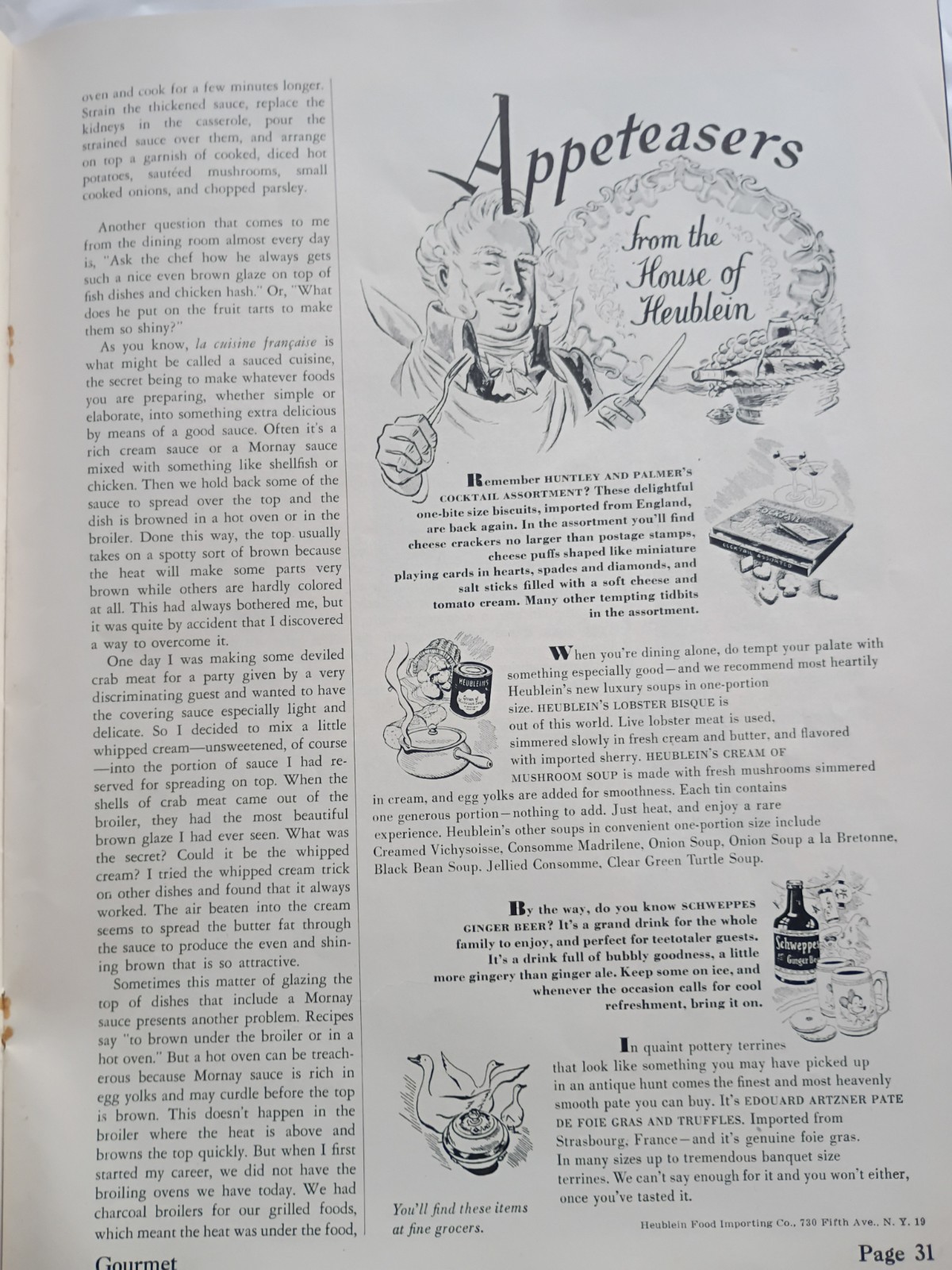 Gourmet Magazine March 1950 Very Good (1075)