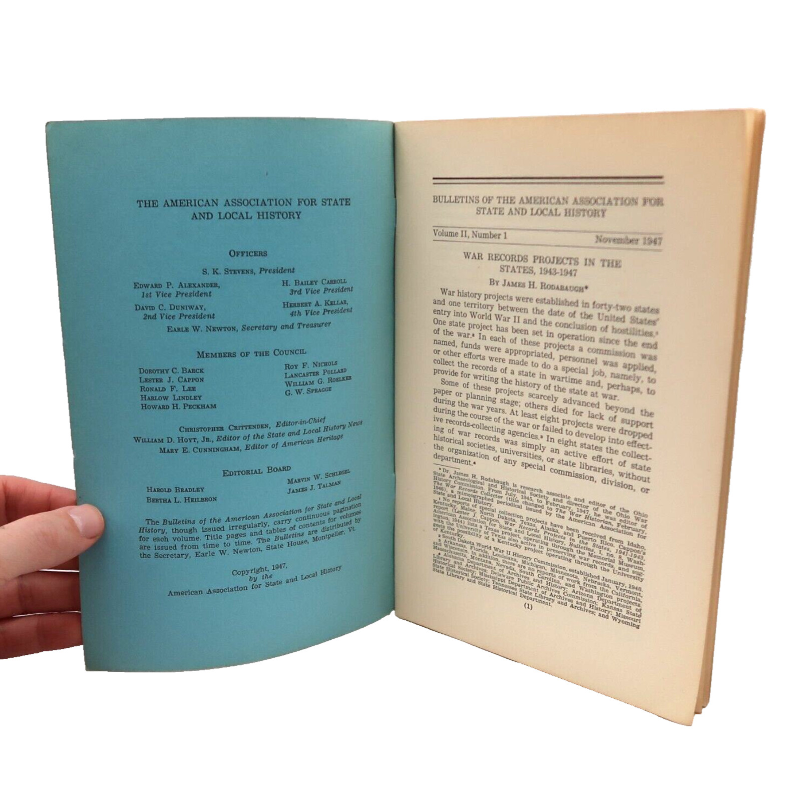 War Records Projects in the States 1943-1947 Pamphlet Militaria Vintage