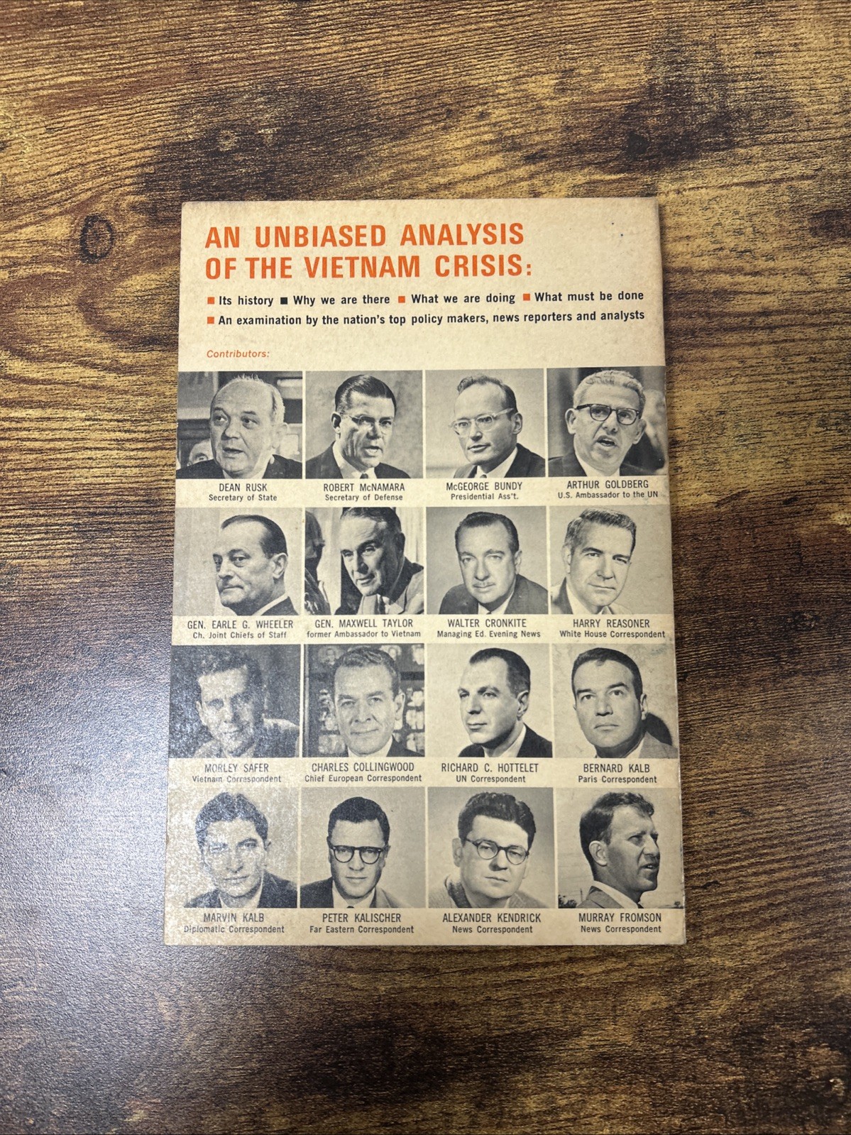 Cbs News Walter Kronkite Vietnam Perspective Soft Cover 1965 Book