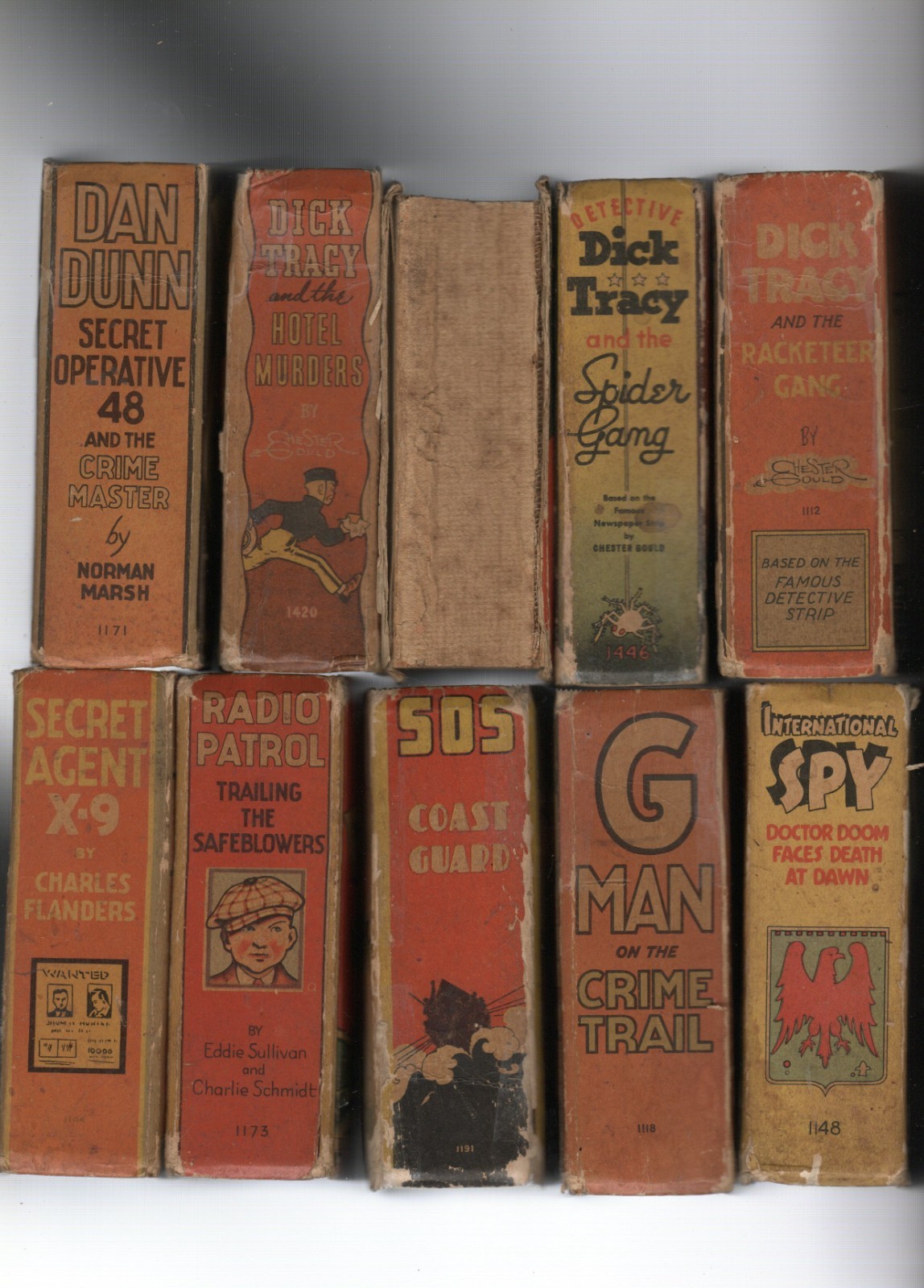 Big Little Books Lot 10 Golden Age Dick Tracy Dan Dunn G-Man Secret Agent X9 +++