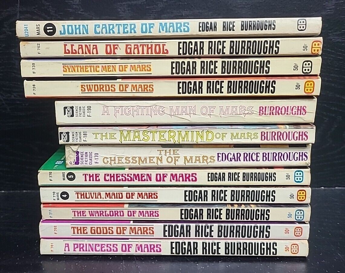 Complete Set of Barsoom books by Edgar Rice Burroughs Mars #1-11 Series Lot