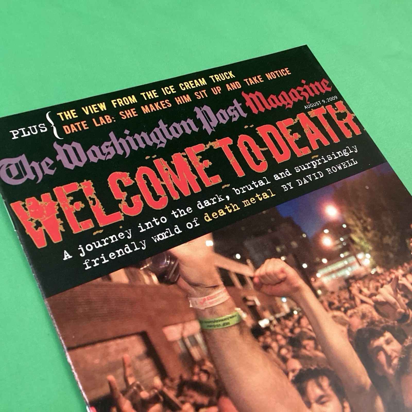 Death Metal Music journal, Washington Post Magazine, Aug 2009
