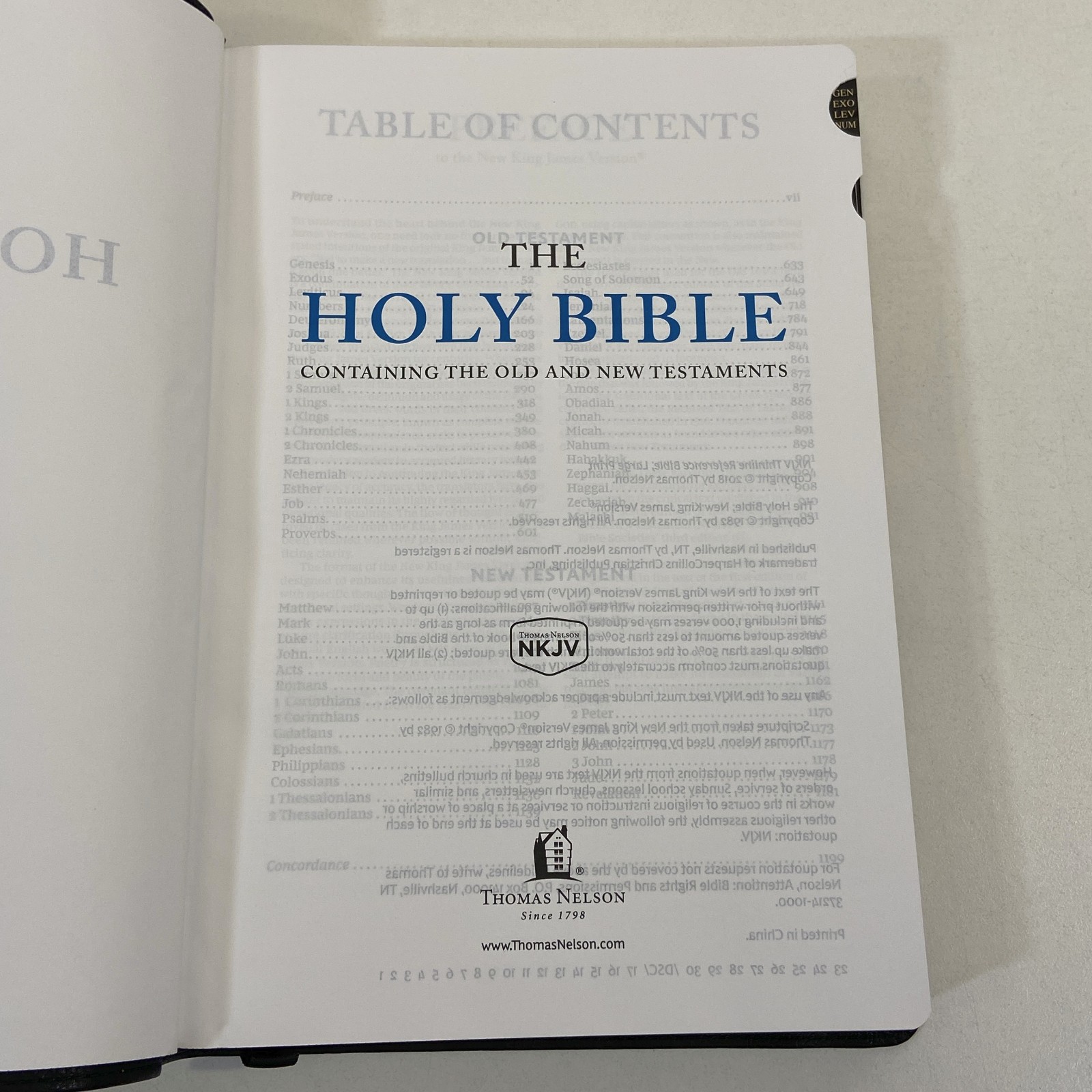 NKJV Large Print Thinline Reference 2023 Blue Letter Black Leathersoft Bible