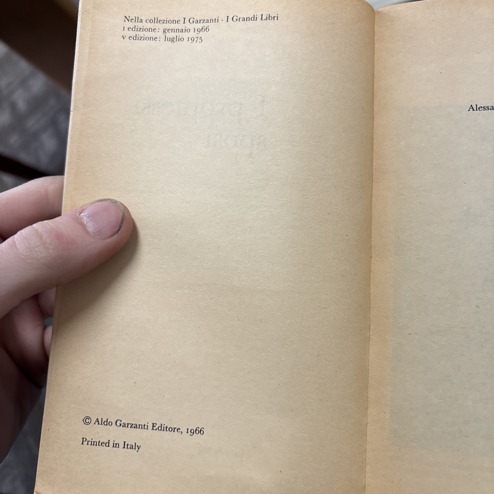 I Promessi Sposi by Manzoni, Paperback 1975