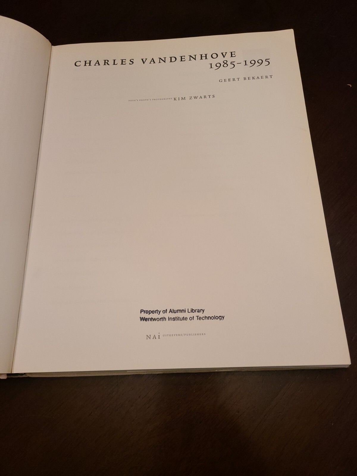 Charles Vandenhove 1985 – 1995, by Bekaert, Hardcover, Dust Jacket, Ex Library