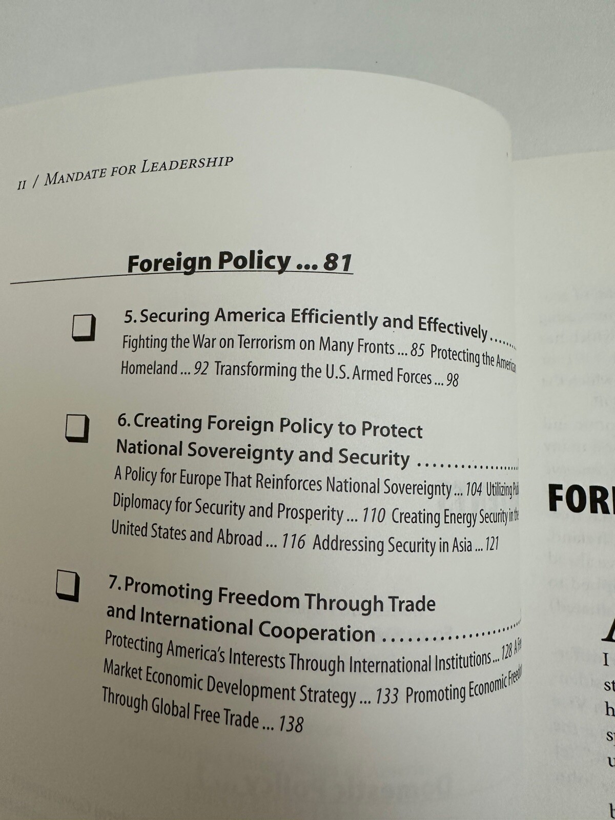 Mandate for Leadership By The Heritage Foundation – PB – 2005