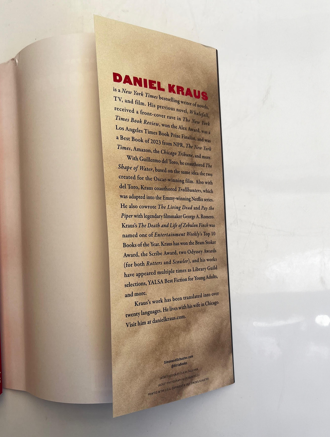 Daniel Kraus, Angel Down! Scarce Signed Pulitzer Prize Winner! Hardcover -Unread