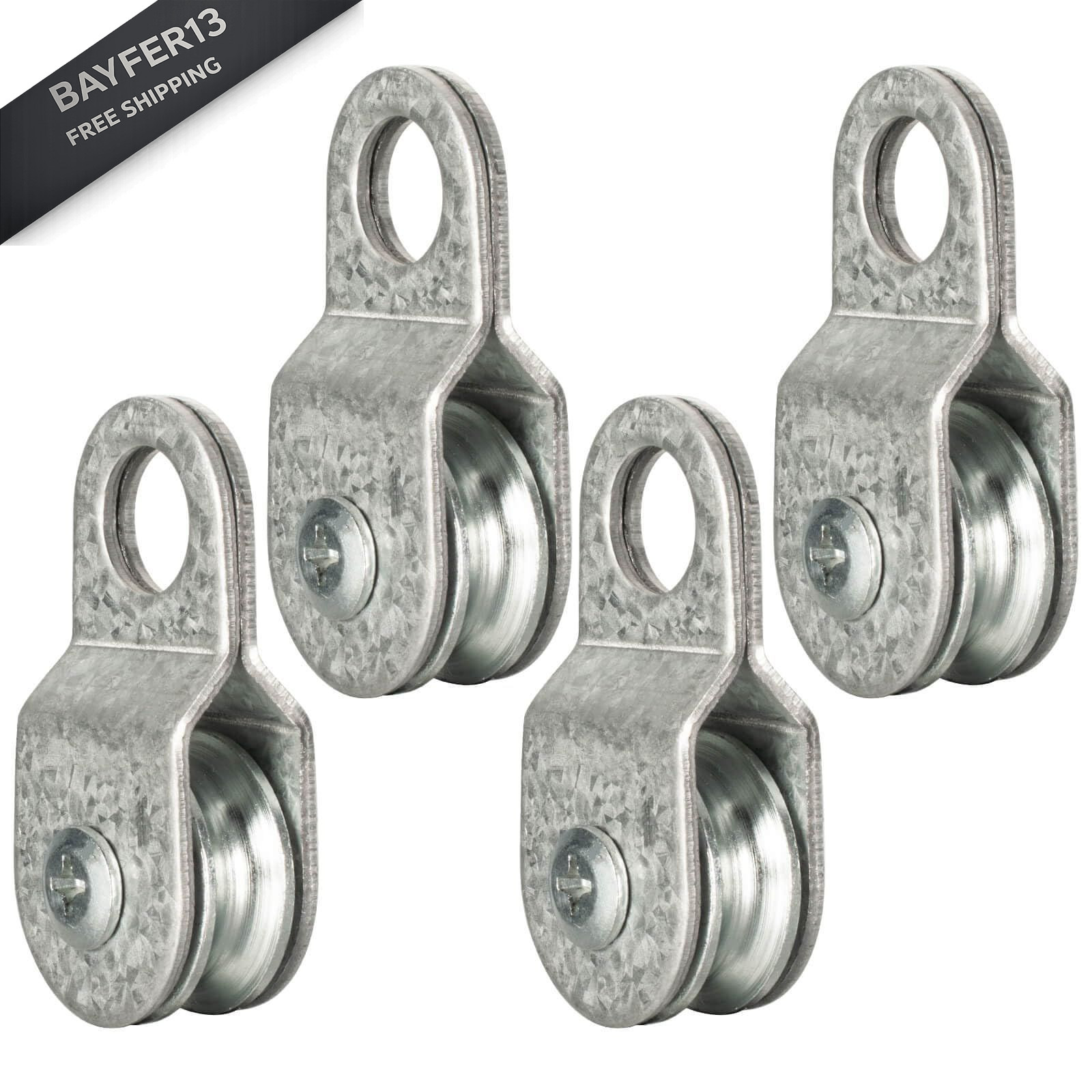 SHINICO 4 Pack Small Snatch Cable Pulley Block for 6mm / 0.23 Inch Wire…