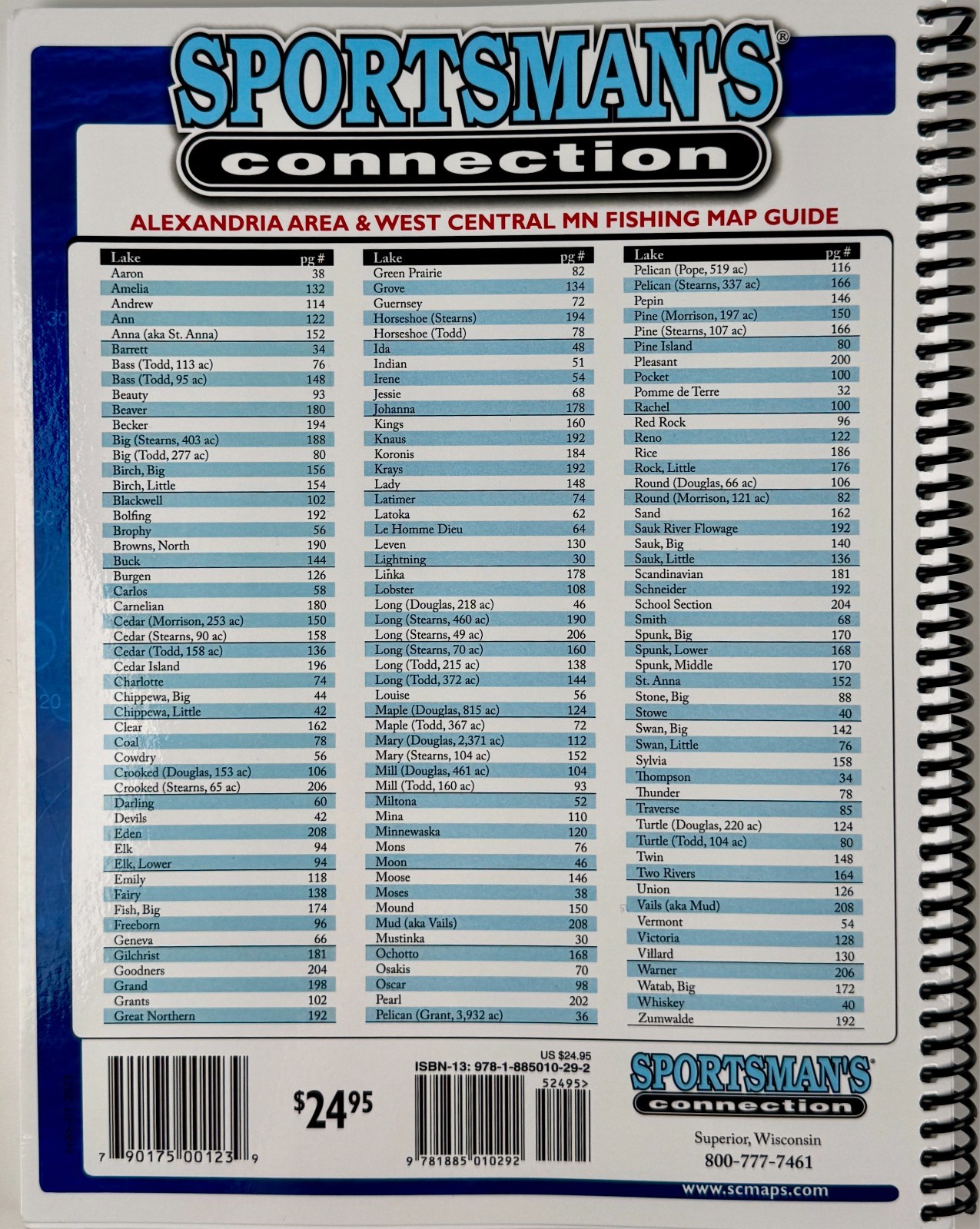 Minnesota Alexandria Area & West Central Minnesota Fishing Maps Guidebook