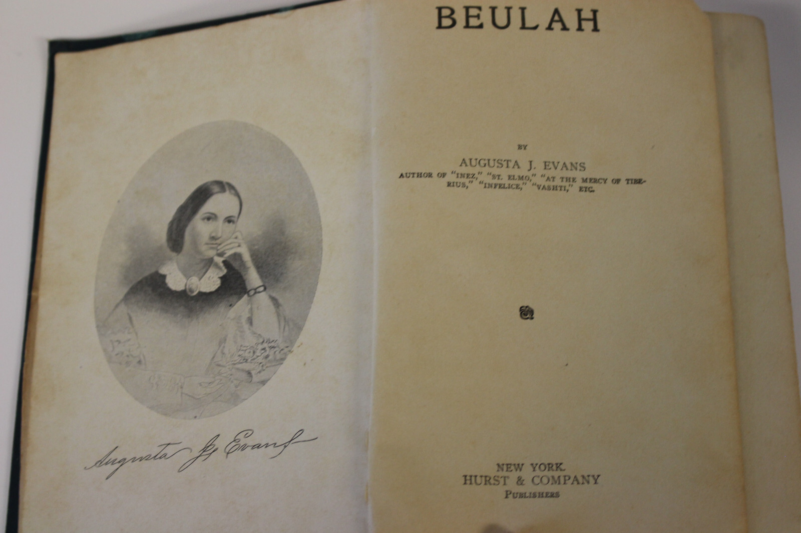 Beulah by Augusta J. Evans, Vintage hardcover, undated – circa 1859, 440 pages
