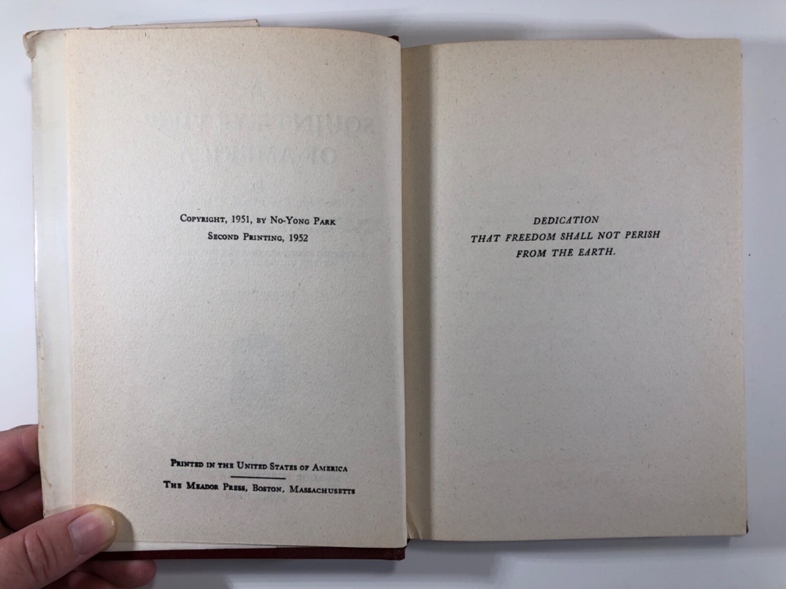 A Squint-Eye View of America By No-Yong Park 1952, Hardcover, Dust Jacket Signed
