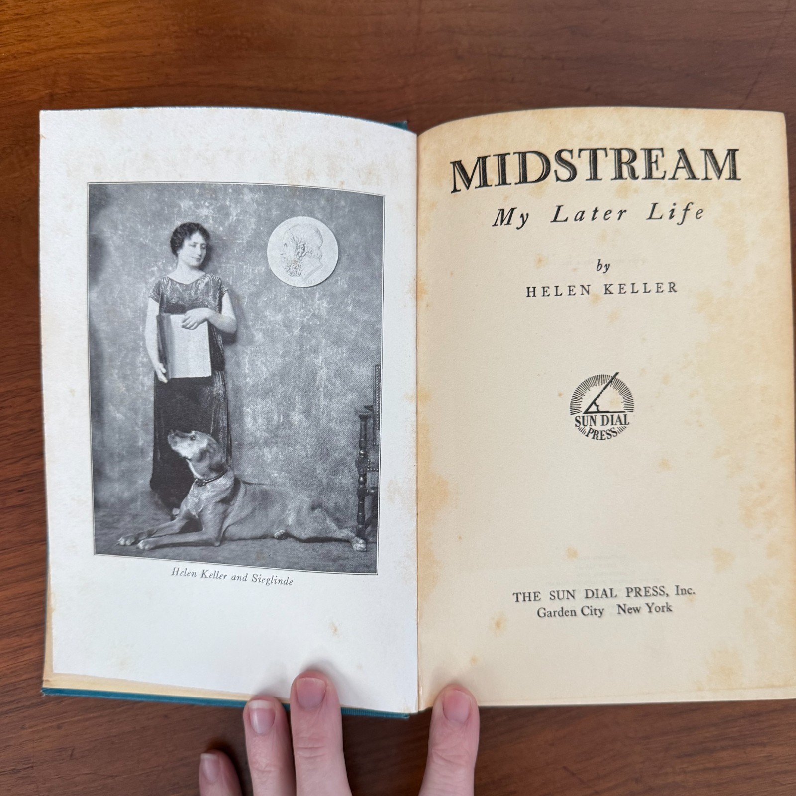 Midstream: My Later Life by Helen Keller – 1937 Sun Dial Press Edition – Vintage