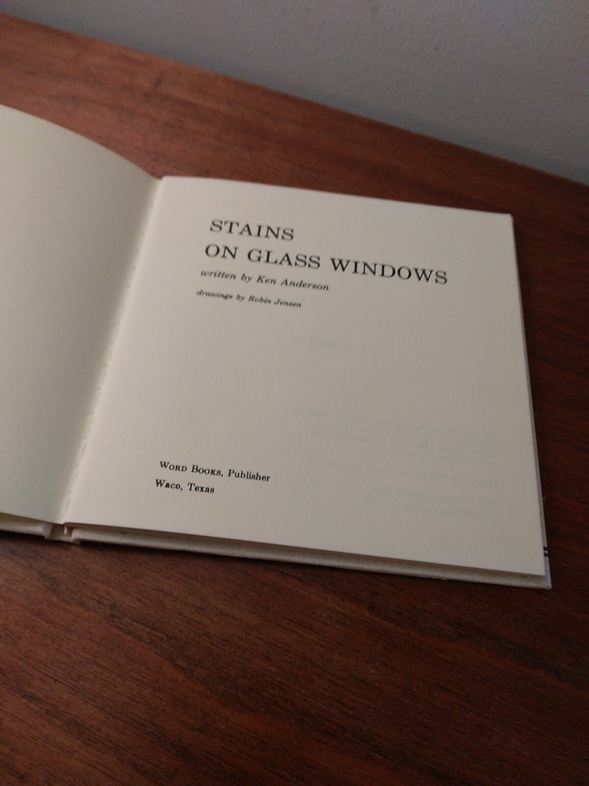Ken Anderson: Stains on Glass Windows, Humorous Christian Poems. HC, 1970