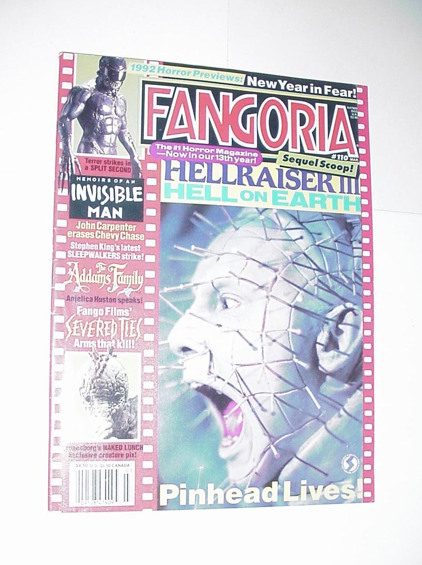 Fangoria #110 March 1992 Hellraiser Cvr Split Second Addams Family Naked Lunch