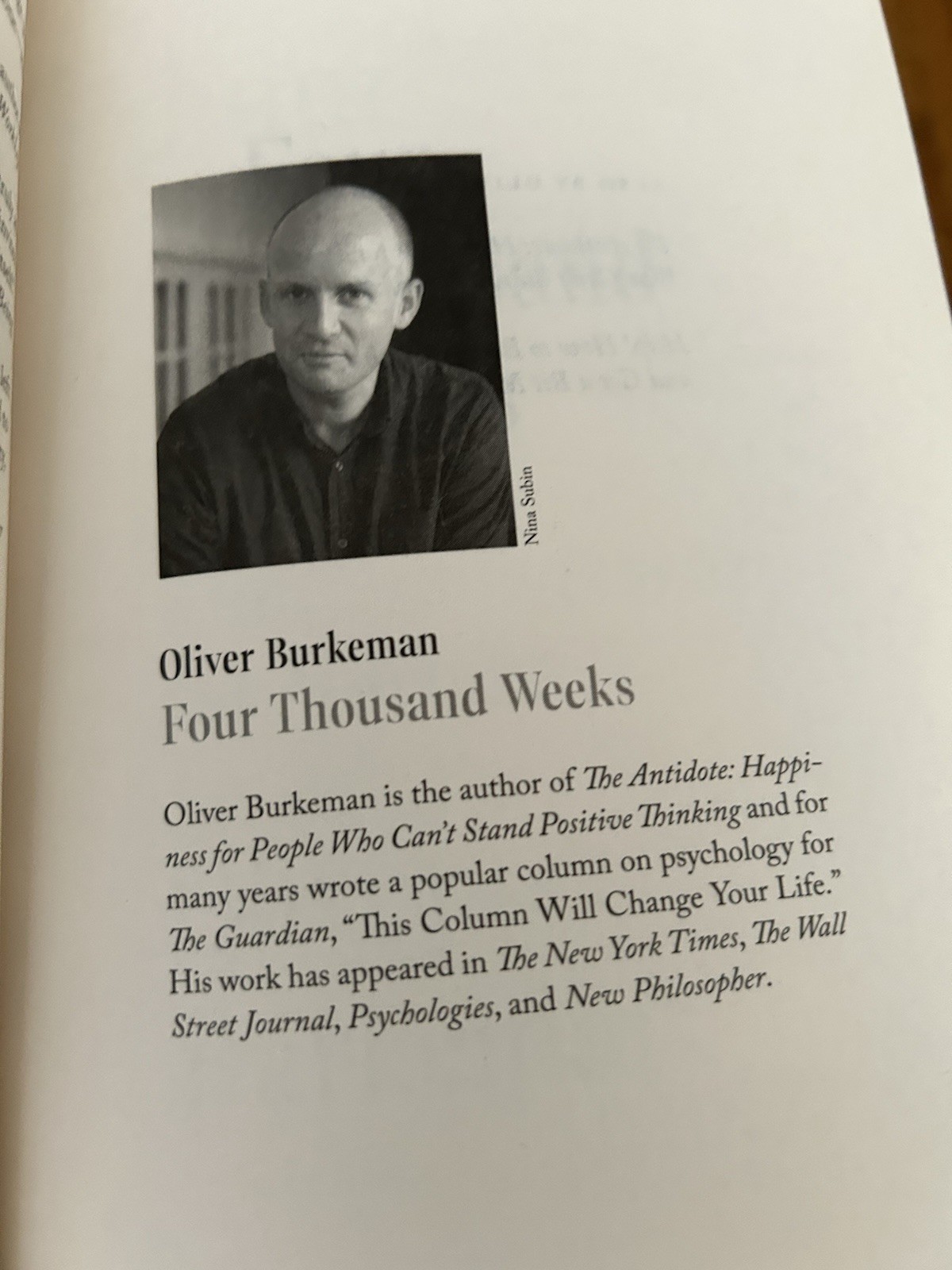 Four Thousand Weeks by Oliver Burkeman Trade Paperback Self-Help Philosophy