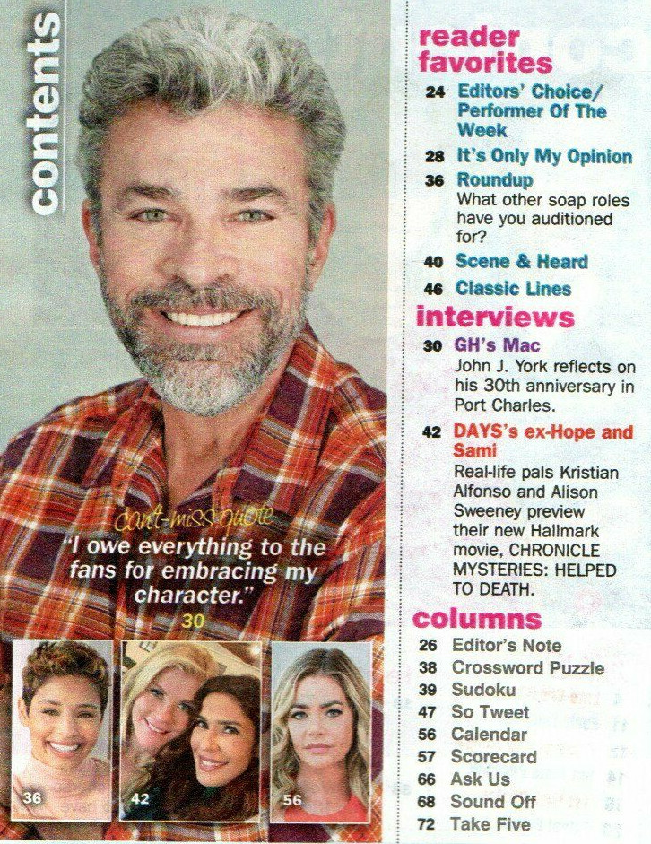 SOAP OPERA DIGEST Feb. 22 2021 Young & Restless Kristian Alfonso Alison Sweeney