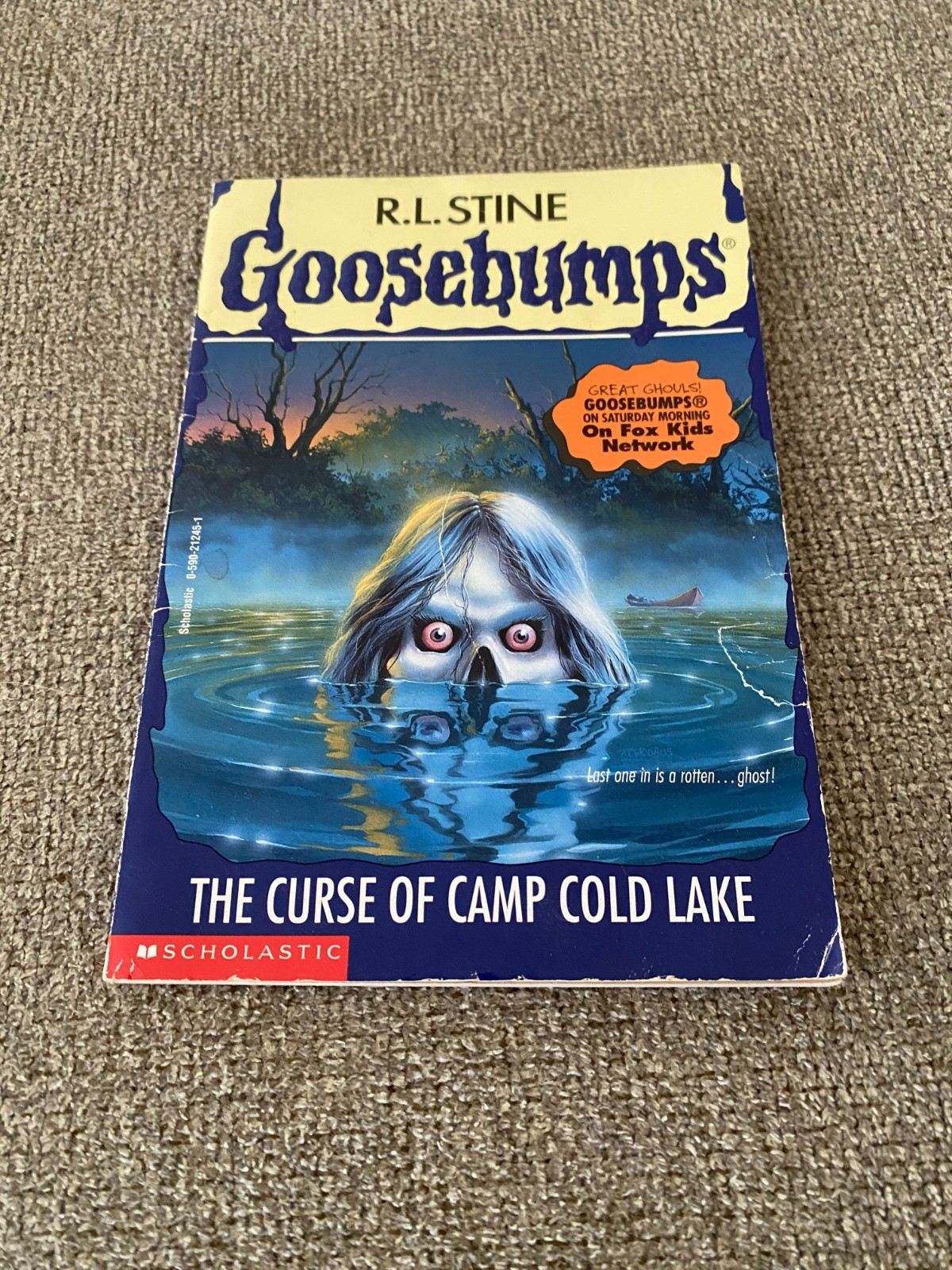 Good Thin Edition 1st print Goosebumps #56 The Curse of Camp Cold Lake ~ Stine