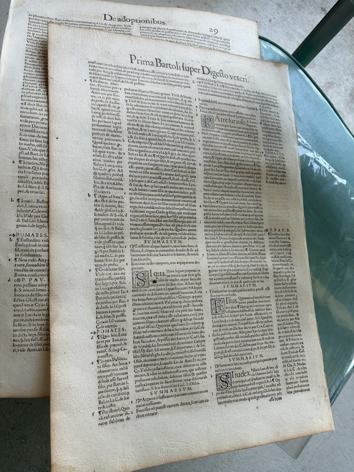 Antique Original 16th Century 1500’s Large 16.5×11 Inch Italian Book Pages 8