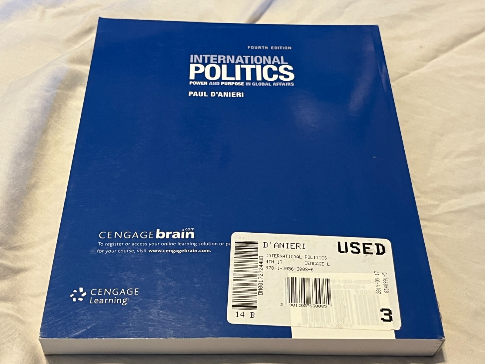 International Politics Fourth Edition Textbook Paul D’anieri College Book Used