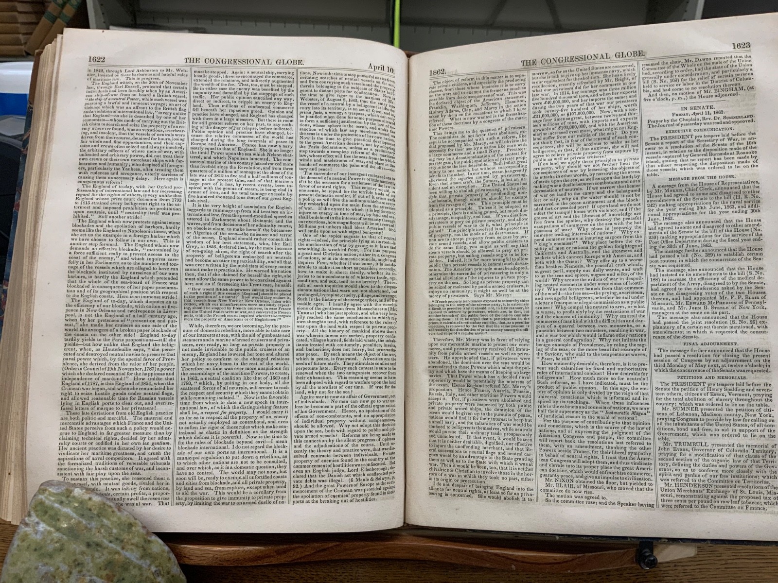1862 Congressional Globe 37th Congress 2nd Session Morrill Introduction Bill 108