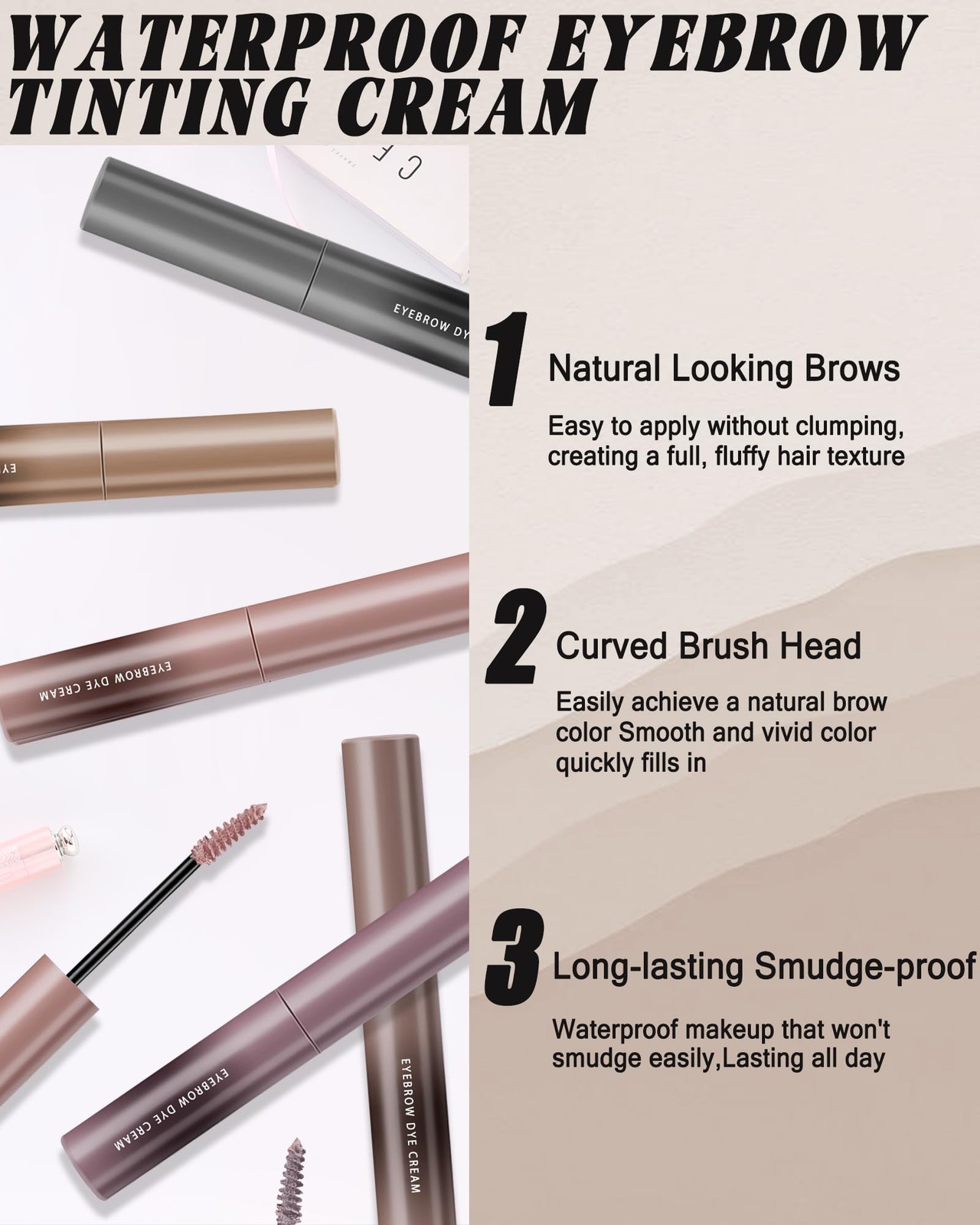 Cold Grey Tinted Eyebrow Gel,2 Pcs Long 0.07 Ounce (Pack of 2), 03#