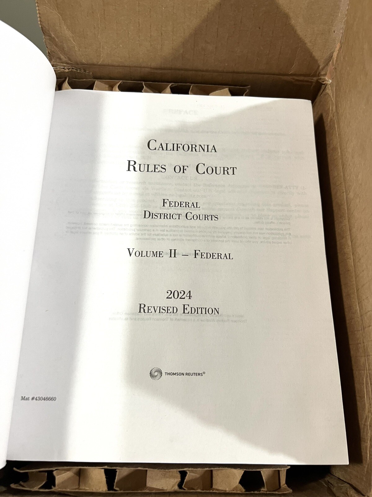 CALIFORNIA Rules Of Court (Volumes I & II) 2024 Revised Edition Free Shipping