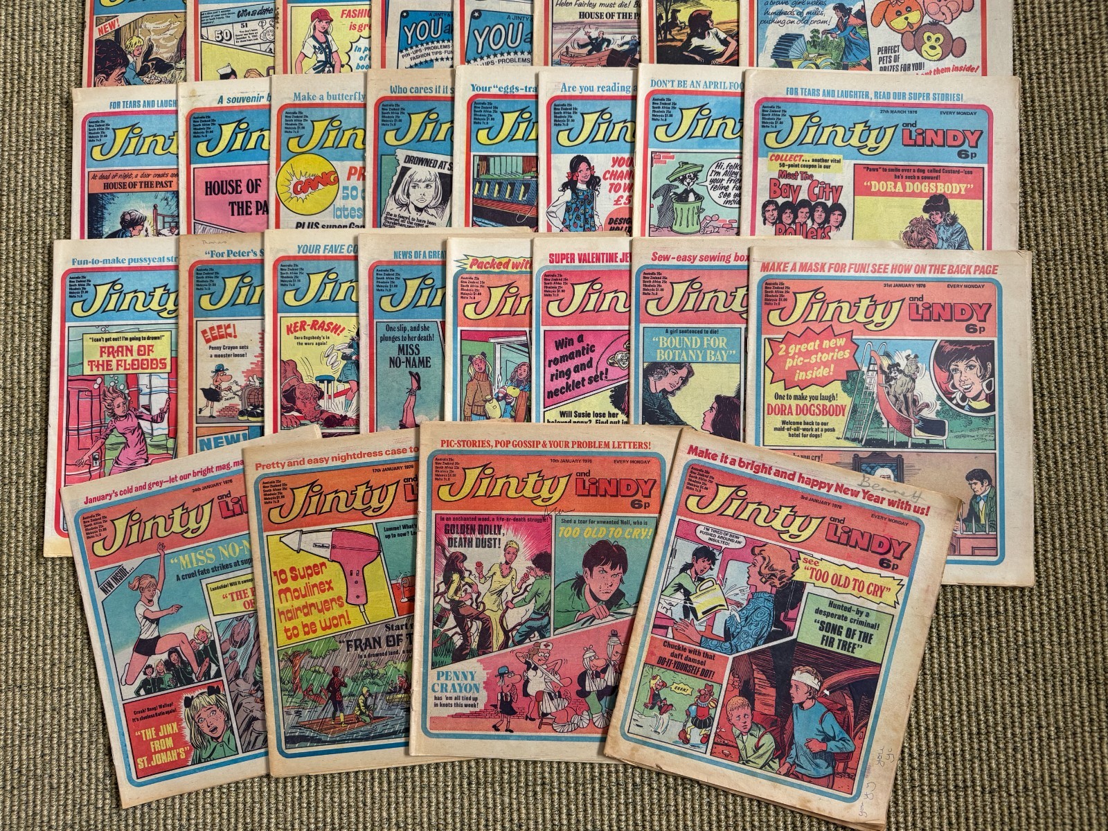 Jinty and Lindy comic, 1976 full year (52 issues), mainly FN to FN+