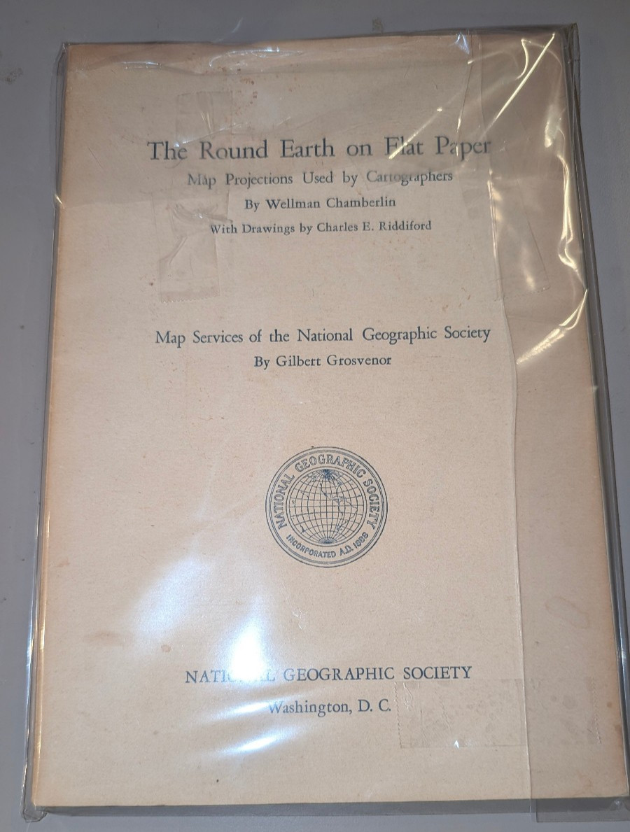 1950 THE ROUND EARTH ON FLAT PAPER BOOK – GROSVENOR – CHAMBERLIN – K 546