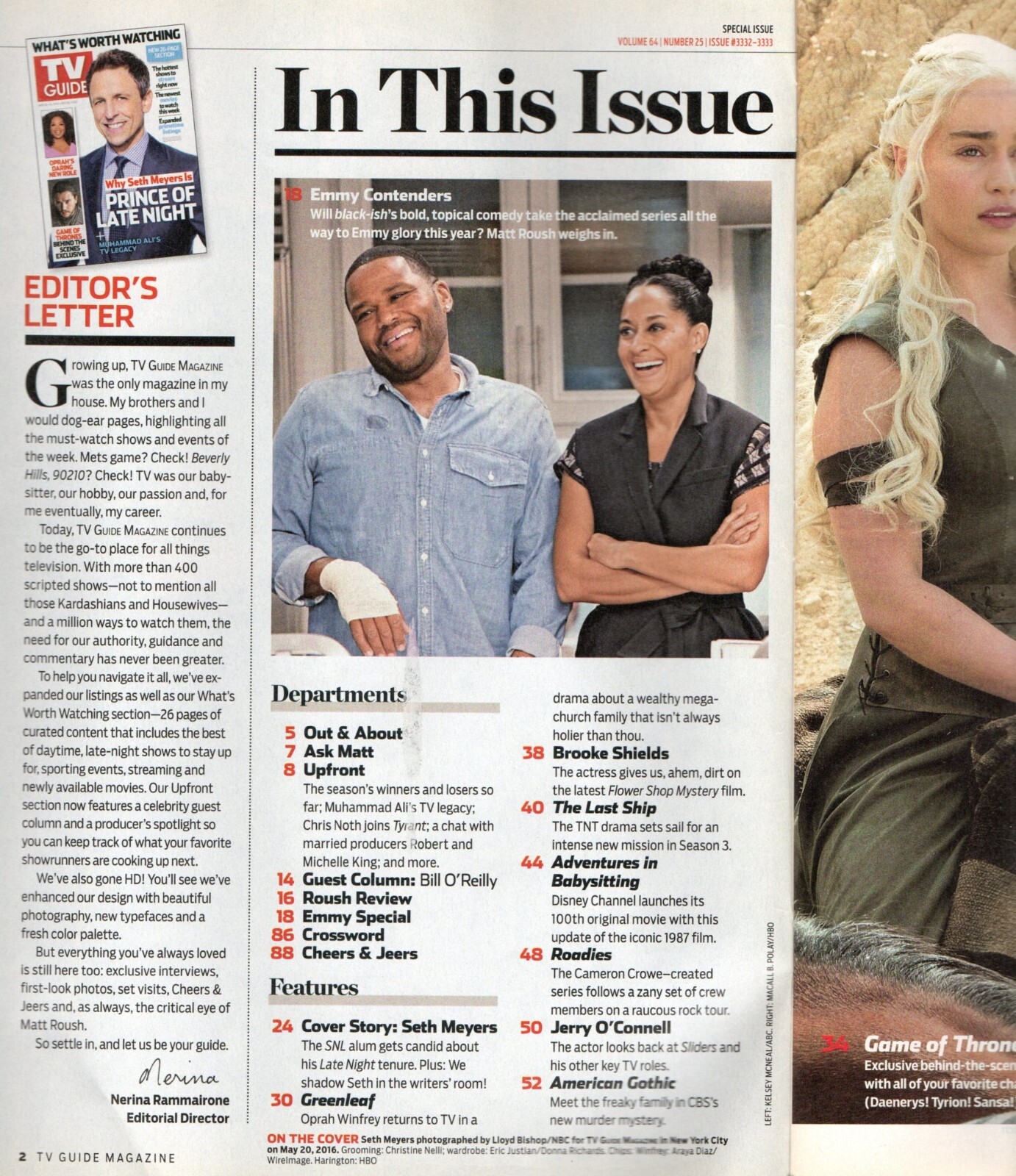 TV GUIDE Magazine June 20-26 2016 Seth Meyers Brooke Shields Jerry O’Connell