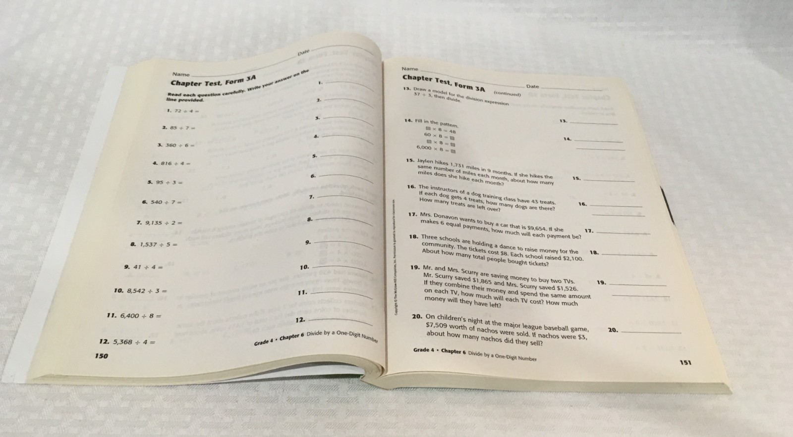 MCGRAW HILL / MY MATH / ASSESSMENT MASTERS / GRADE 4 / TEACHER RESOURCE