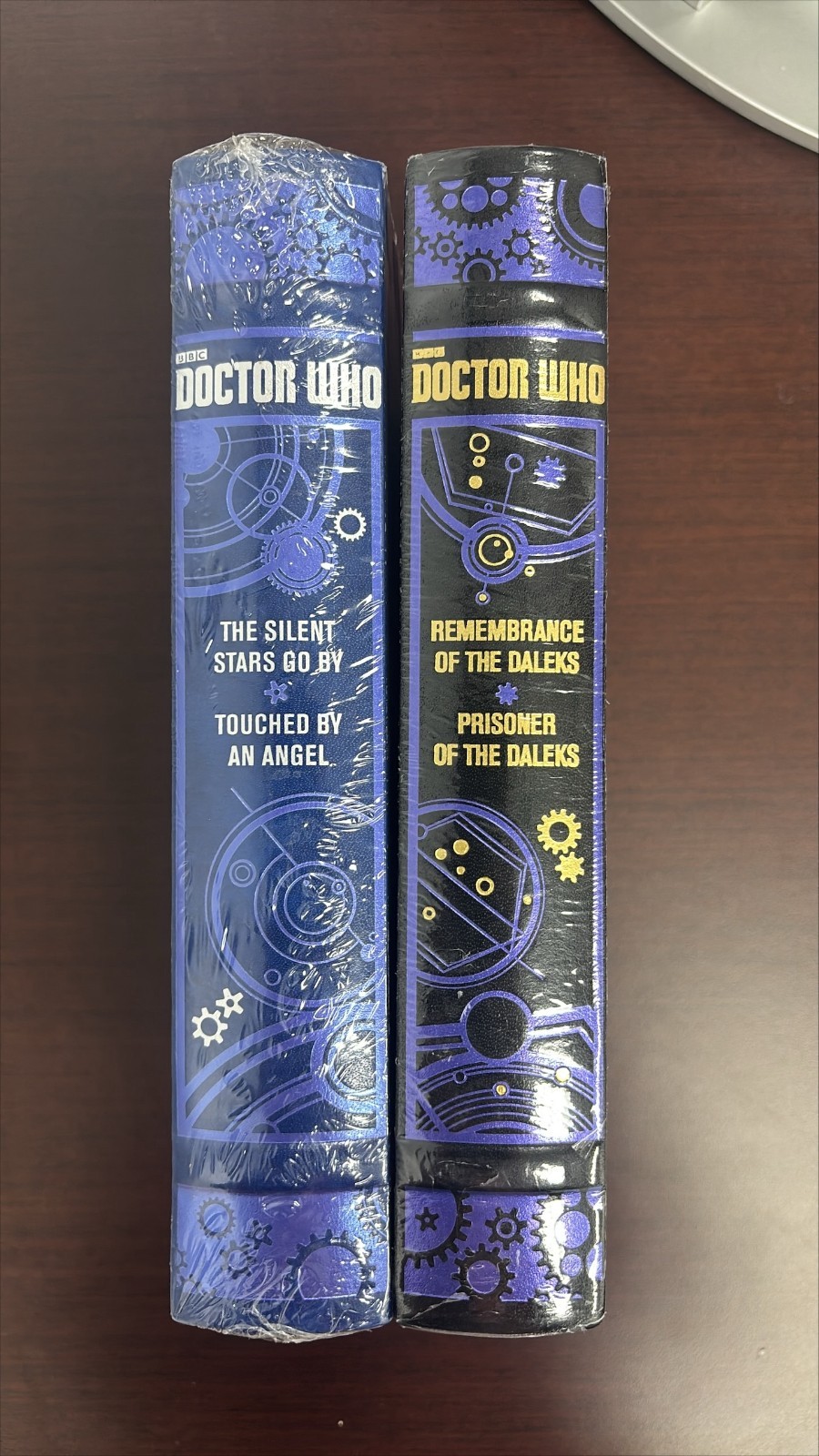 LOT of TWO -BBC Doctor Who- Dalek Barnes and Nobles Leather-Bound POLICE BOX NEW